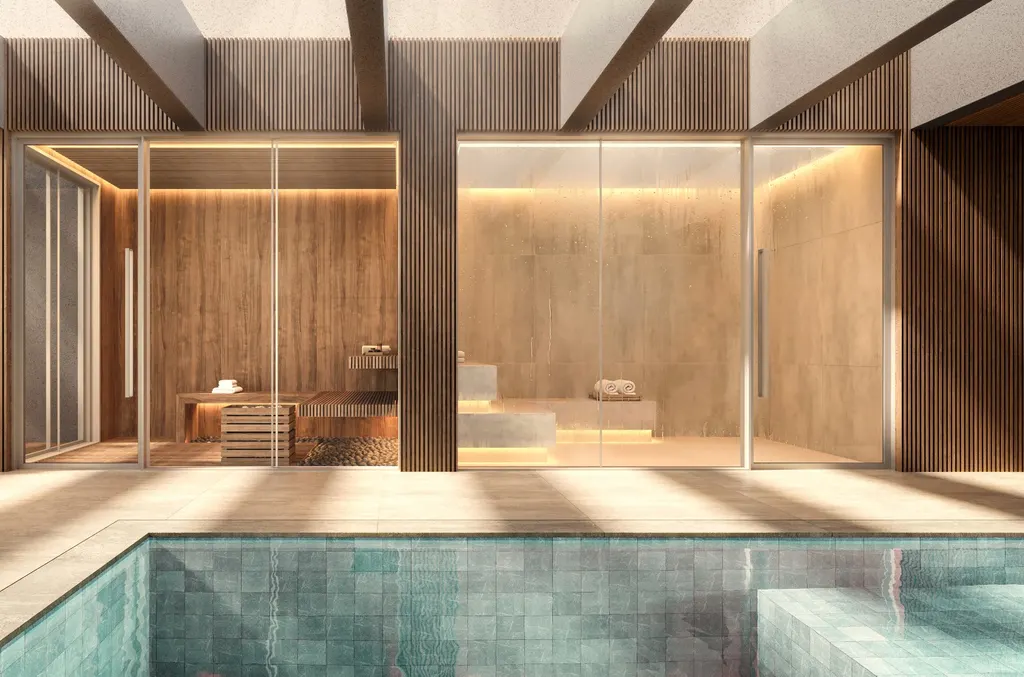 Piscina semicoberta com raia de 25 m