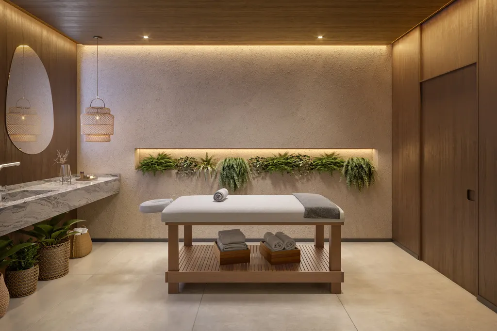 Saunas seca e úmida e sala de massagem